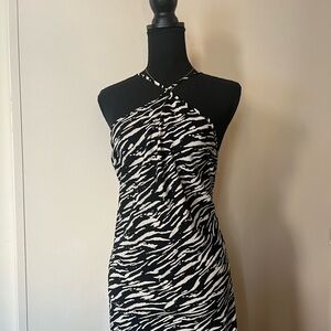 Zebra Satin slip dress.